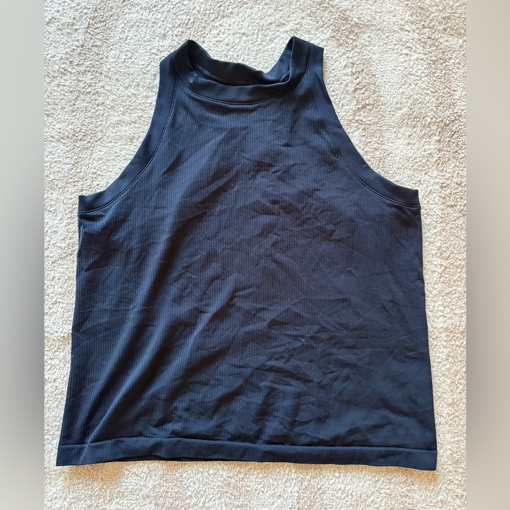 Athleta Navy Ribbed Racerback Top